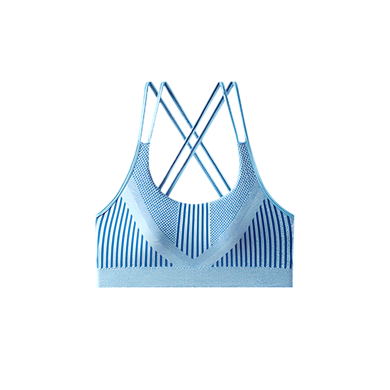 SKU-天蓝色 Top deportivo PinkAmy sin costuras en colores pastel para mujer