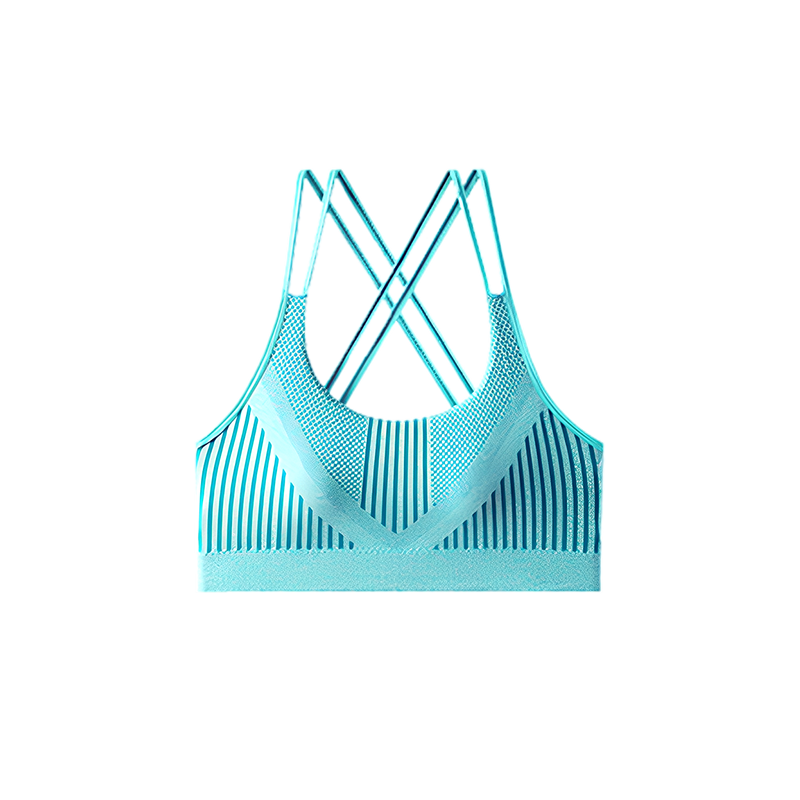 SKU-翠蓝色 Top deportivo PinkAmy sin costuras en colores pastel para mujer