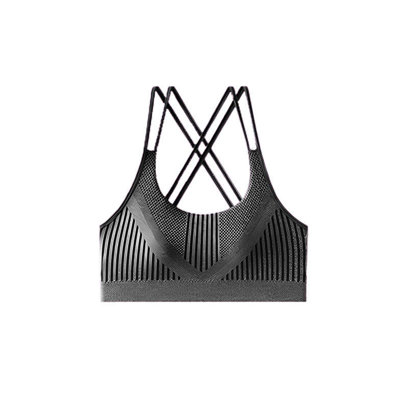 SKU-黑色 Top deportivo PinkAmy sin costuras en colores pastel para mujer