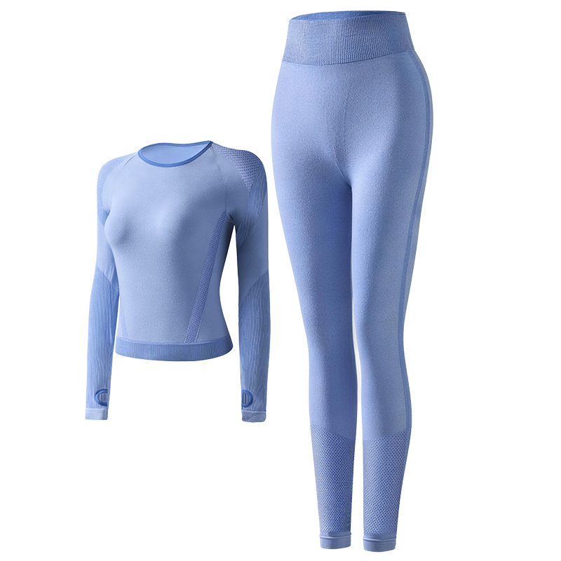 SKU图-深蓝色 Conjunto deportivo PinkAmy para mujer en cuatro colores