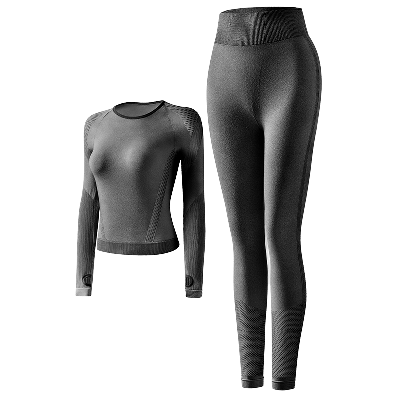 SKU图-黑色 Conjunto deportivo PinkAmy para mujer en cuatro colores